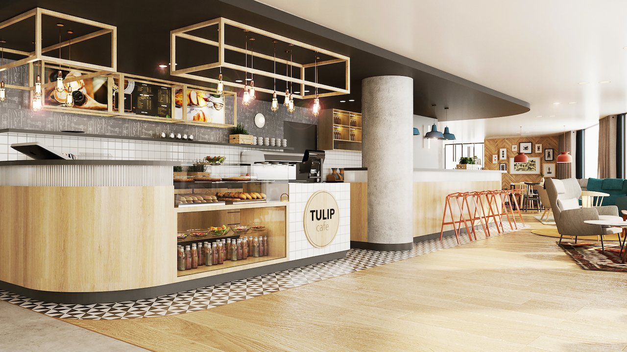 Recepcja i Tulip Cafe w Tulip Residence w Joinville-le-Pont